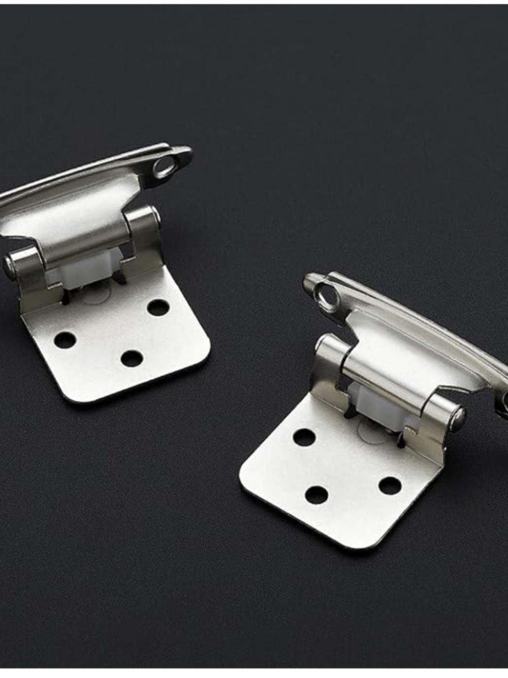 Ravinte 50 Pack (25 Pairs) 1/2" Overlay Cabinet Hinges - Satin Nickel - NEW